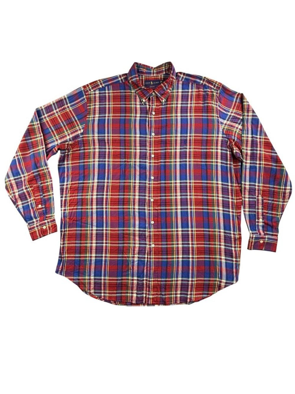 Ralph Lauren Shirt Mens 2XLT Plaid Button Down Long Sleeve Classic Fit Preppy